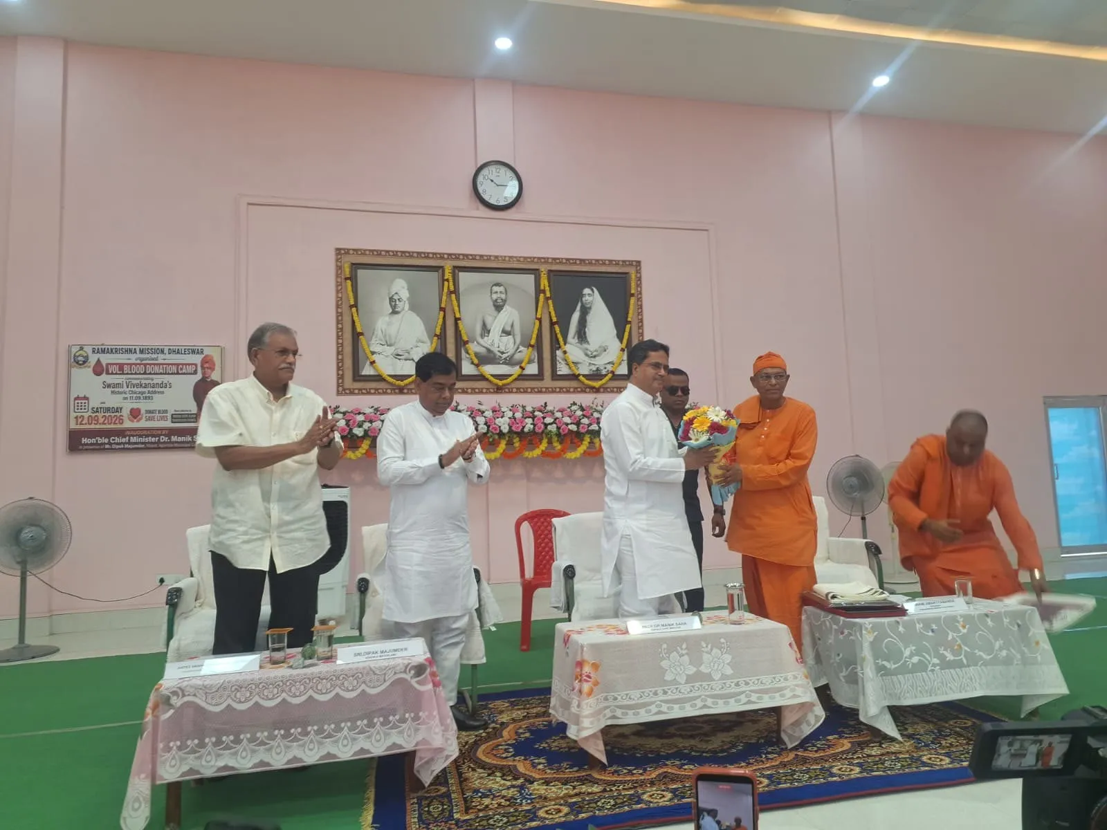 Guests welcomed at the voluntary blood donation camp held at the Mission