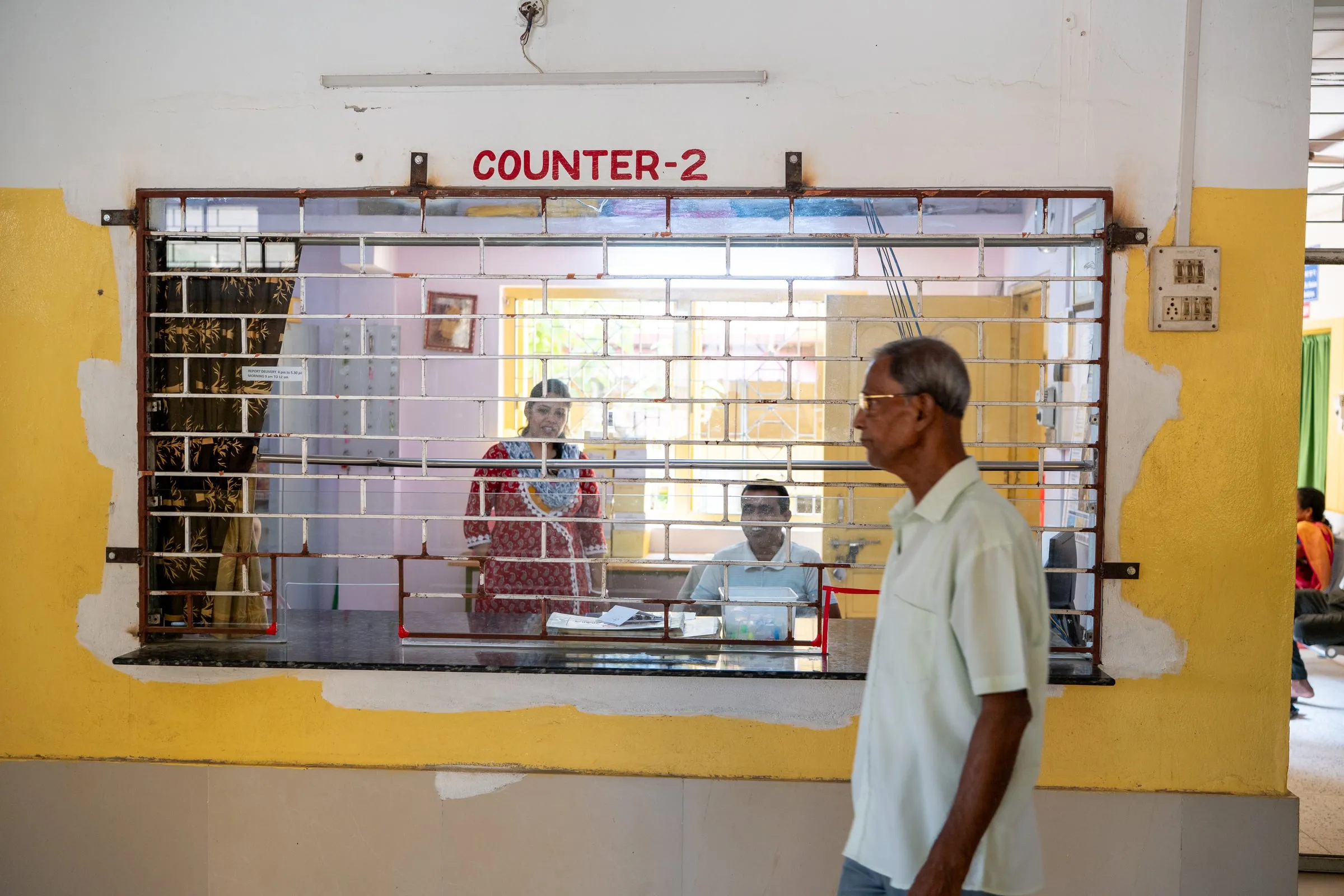The registration counter at the medical centre