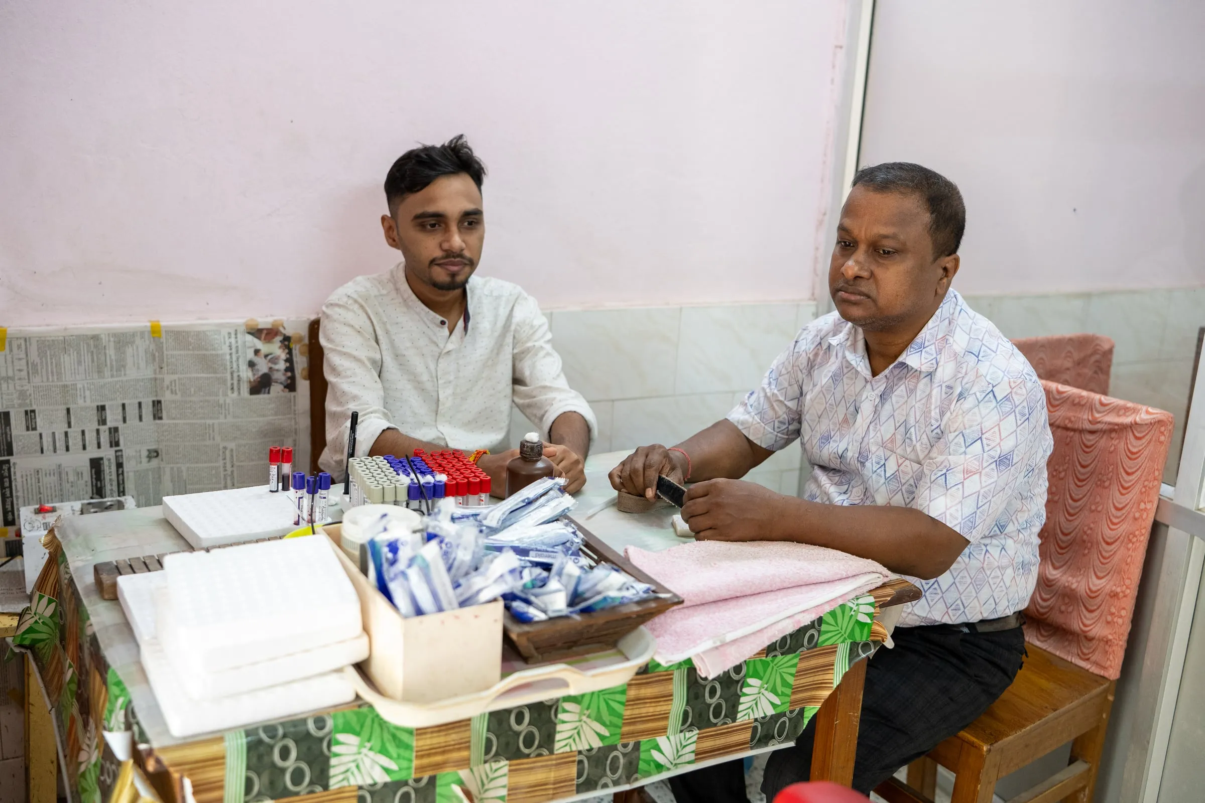 Sample collection at the Medical Service Centre
