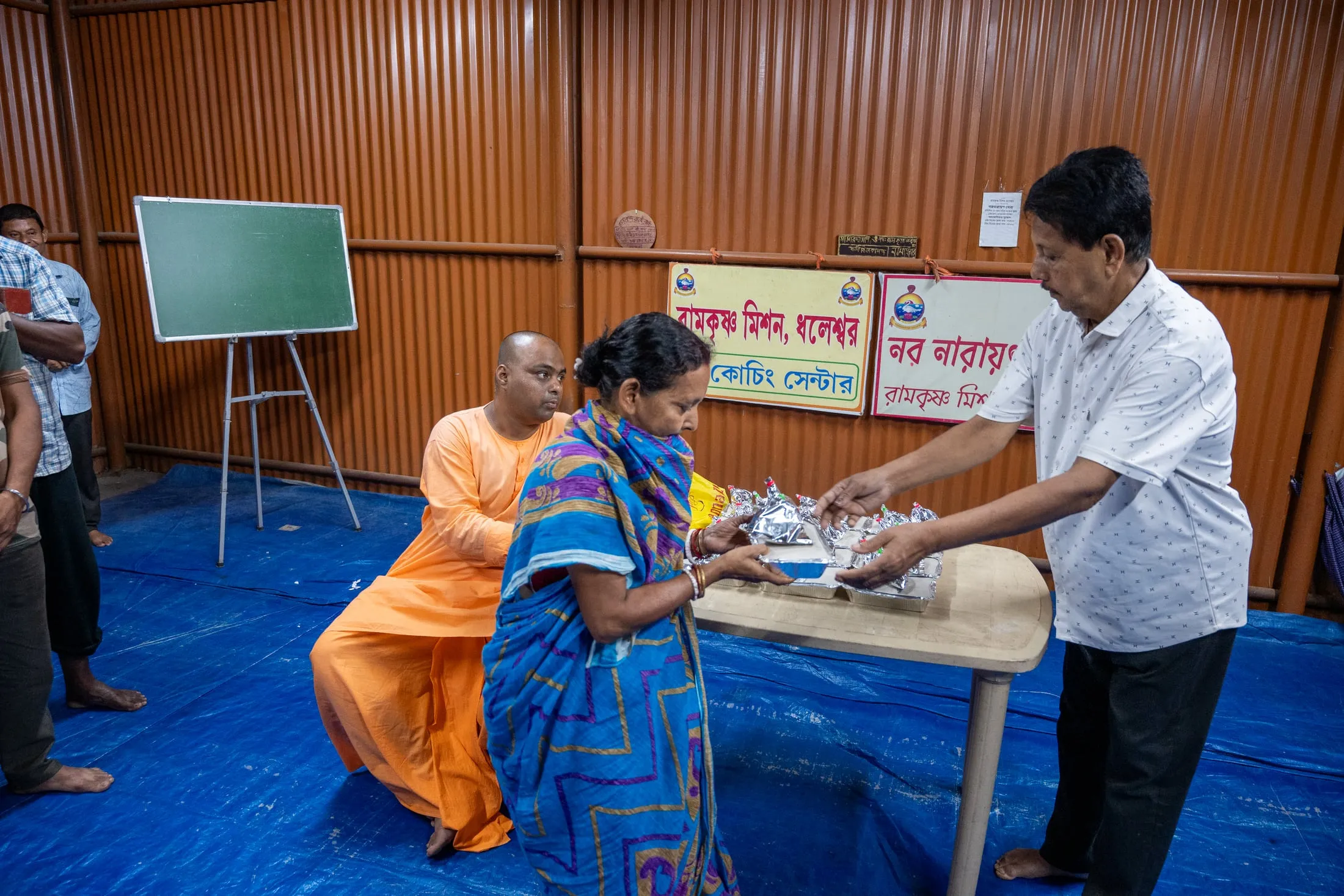 Relief materials being distributed by the Mission