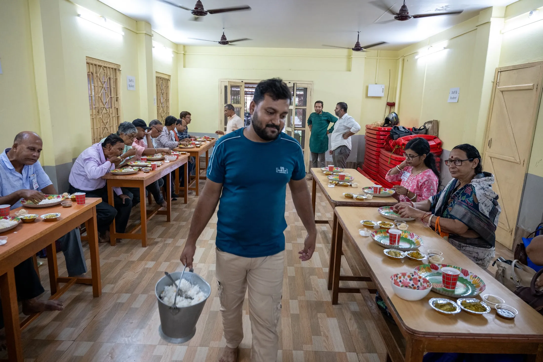 Delegates being served a meal