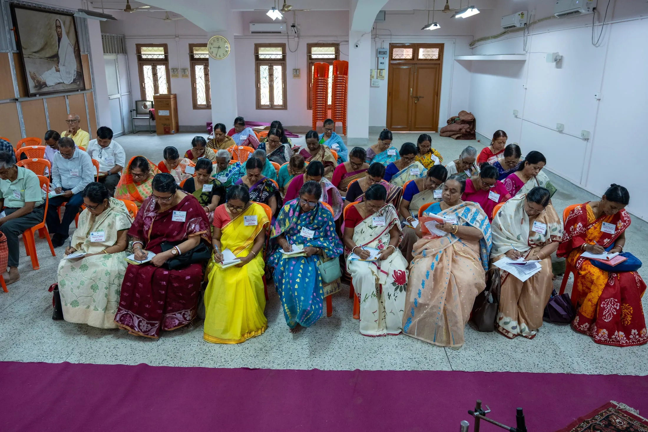 Delegates seated during a retreat