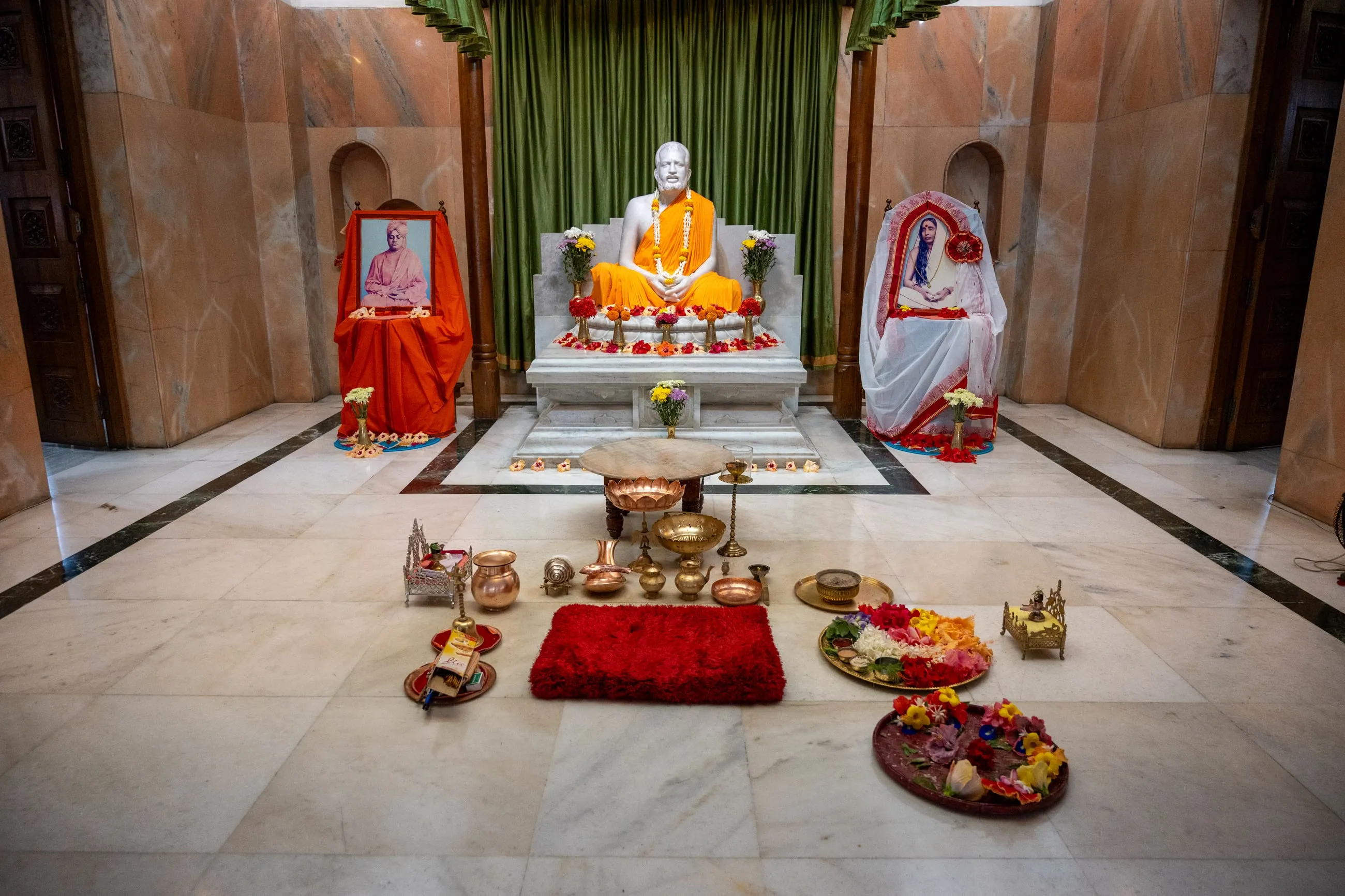 Inside the shrine at Ramakrishna Mission, Dhaleswar