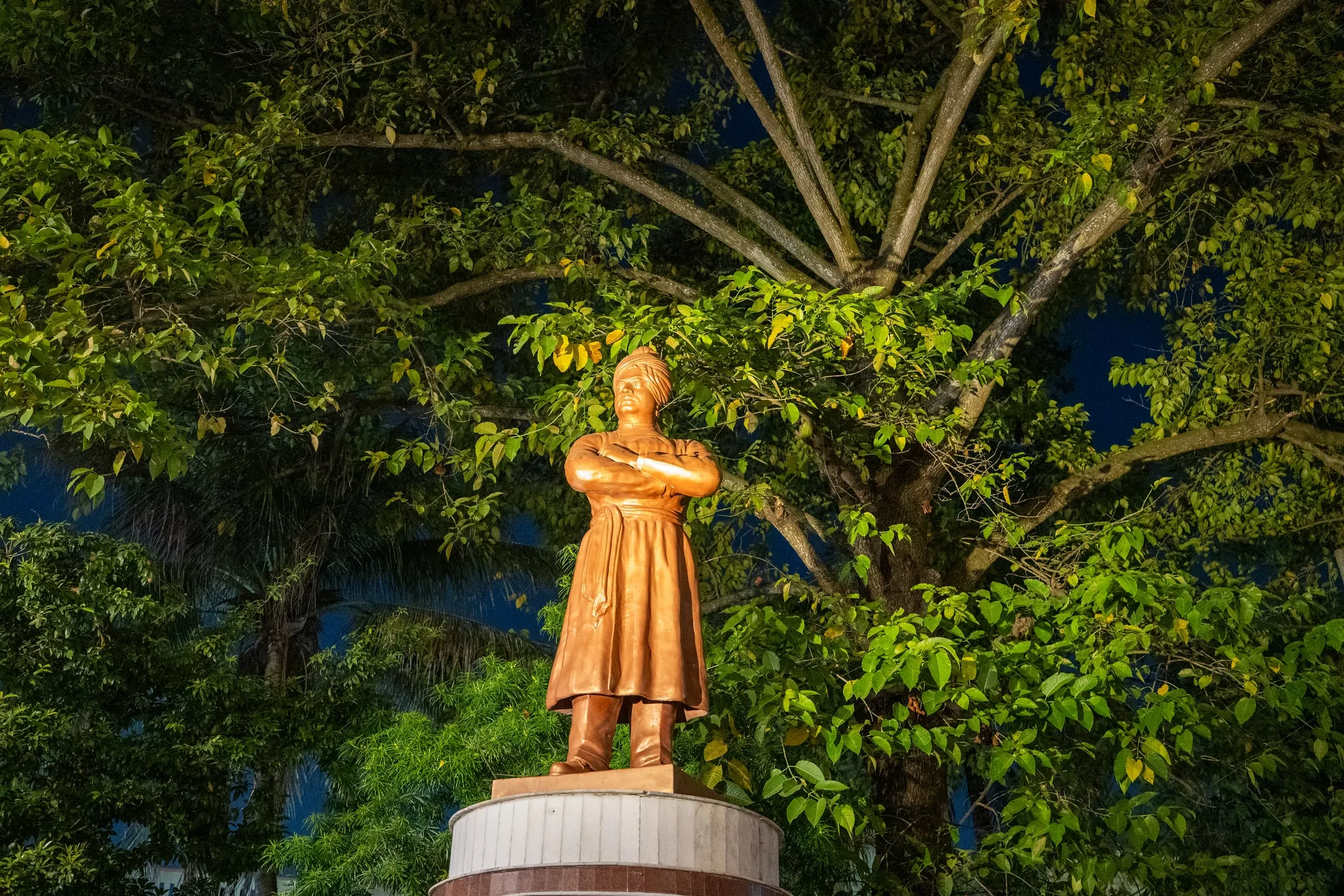 The statue of Swami Vivekananda on the Mission campus